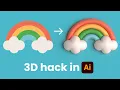 Easy 2D to 3D Illustration Hack for Beginners Adobe Illustrator Tutorial