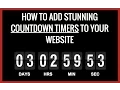 How To Add A Countdown Timer To A Website Timer Magic Tutorial