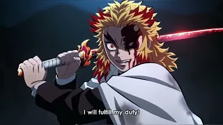 rengoku vs akaza demon slayer movie mugentrain arc english dubbed full fight hd