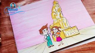 رسم المتحف المصري رسم المتحف المصري الكبير رسم المتحف المصري الجديد 2 