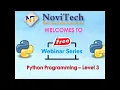 Webinar on Python programming Level 3 - NoviTech