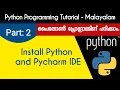 Installation of Python Pycharm IDE Python Programming Tutorial - Malayalam Part 2 0f 22