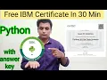 Python free Certification ibm Free Certificate Data Science