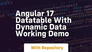 Angular 17 datatable with dynamic data working demo