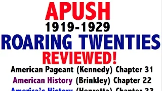 American Pageant Chapter 30 APUSH Review APUSH Period 7 1920s