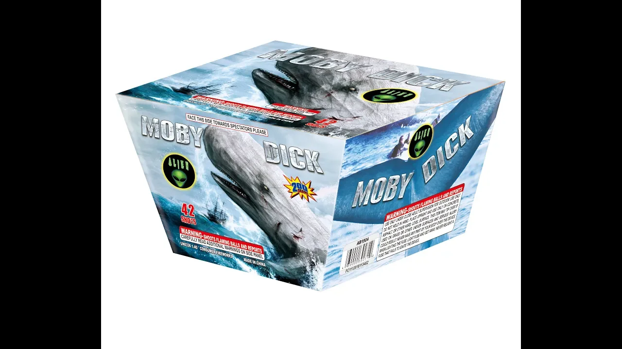 Moby dick 42 shot 200g cake alien fireworks demo