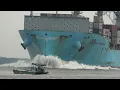 Lagu Shipspotting Beauty: MAERSK MONGLA Glides Through a Tight River Bend