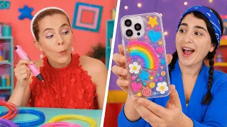 3D PEN CREATIONS & SMART FIXES! 🖊️✨ Cool DIY Accessories, Phone Cases by 123 GO! Challenge