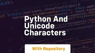 Python and unicode characters