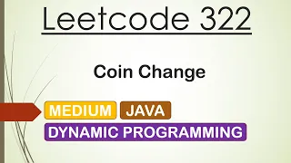 Leetcode 322 Coin Change Java