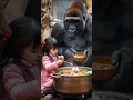 Download Lagu The little kid and King Kong have become good friends, and the safe  gorilla King Kong cute baby i