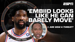 'JOEL EMBIID CAN BARELY MOVE' - Stephen A. says Embiid should sit out the season | First Take