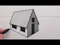How to Draw in a Simple House using Two Point Perspective Easy Step by Step