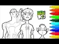 BEN 10 Coloring Pages 7 Colouring Pages for Kids with Colored Markers