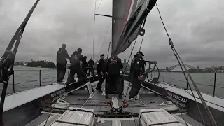 Super Maxi SHK Scallywag Out, Retired, from the Rolex Sydney Hobart Race. Bowsprit Busted, AGAIN!