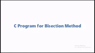 C Program for Bisection Method