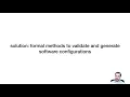 Inferring and Securing Software Configurations using Automated Reasoning Teaser 2020