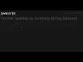 Format number as currency string money