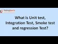 What is Unit test Integration Test Smoke test and regression Test