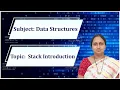 LEC 02 DATA STRUCTURES Stack Introduction By Mrs N Thulasi Chitra