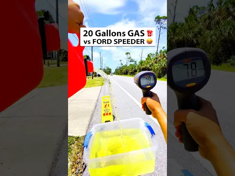 Throwing 20 GALLONS GAS ⛽️ at FORD Speeder 😂