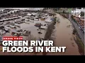 DRONE Green River flooding in Kent Washington on Dec 16 2025