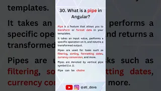 What is a pipe in Angular