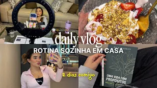 ROTINA SOZINHA EM CASA: mudei meu quarto, recebidos de skincare coreano & treino