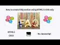 HTML CSS Tutorial Building an Interactive FAQ Section for Your Website FAQ from Scratch No JS