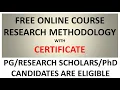Free Online Research Methodology Course With Certificate