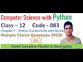 Python Connectivity with MySQL MCQ s Chapter 7 Class 12 Computer Science with Python