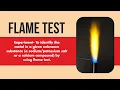 Flame Test - Identifying Metals in Unknown Substances Using the Flame Test