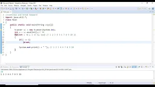 Looping Break and continue keyword Java tutorial - 13