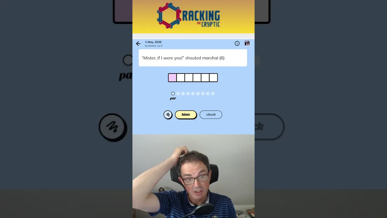 MinuteCryptic in a Minute - 1 May 2026 - TEXT!