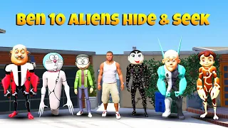 shinchan u0026 franklin play hide and seek with ben10 aliens in gta 5