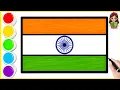 Indian Flag Drawing Coloring Easy Independence Day Drawing Step by Step Art