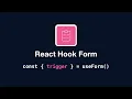 React Hook Form - useForm trigger