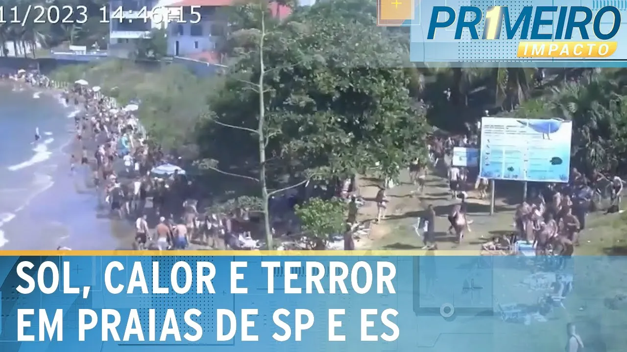 Após arrastão, prefeito de São Vicente pede aumento no policiamento | Primeiro Impacto (14/11/23)