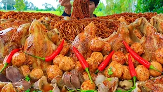 บะหมี่เผ็ดไก่ต้มจิ้มซีฟู๊ดแกล้มผักสดแซ่บคักอีหลีครับพี่น้อง ASMR MUKBANG EATING SHOW#โก้อีสานพาแดก 