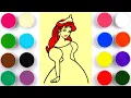 Lagu Sand painting, drawing \u0026 coloring little mermaid Ariel