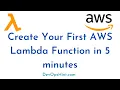 Create Your First AWS Lambda Function in 5 minutes AWS Lambda Tutorial Language Supports Lambda
