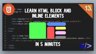 Learn HTML Block Inline Elements in 5 minutes Code Dude