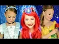 Disney Princess Makeup Compilation Cinderella Belle and Ariel Makeup