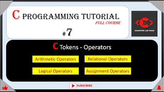 C Tokens-Operators C Programming for beginners C Programming Full Course C Tutorial