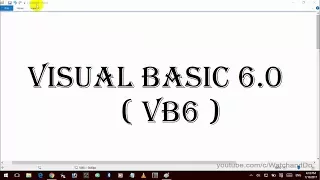 1 Visual Basic 6 0 in Urdu - What is Visual Basic 6 0