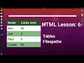 HTML Lesson 6 - Tables Filepaths nth-child-selector CSS