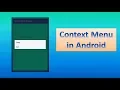 Context Menu in Android