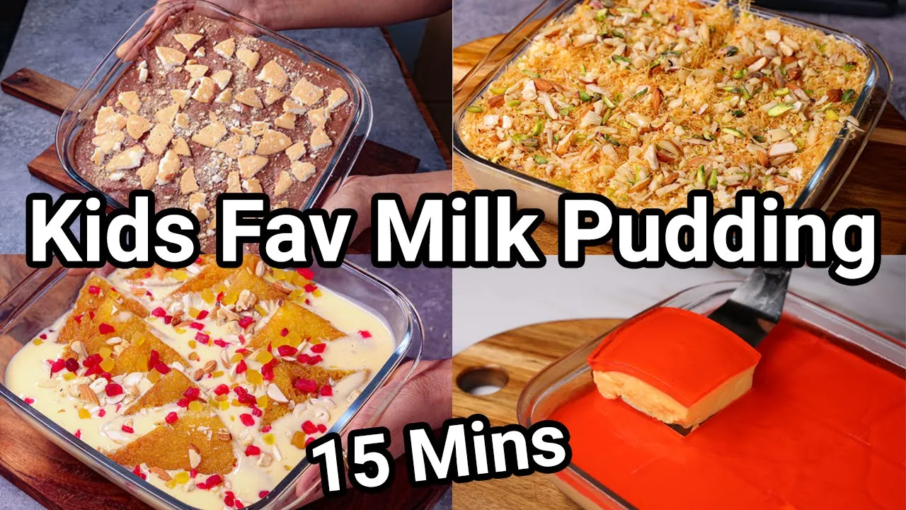 4 Kids Favorite Milk Pudding Recipes in 15 MINS   Kids Milk Dessert Recipes Under 15 Mins