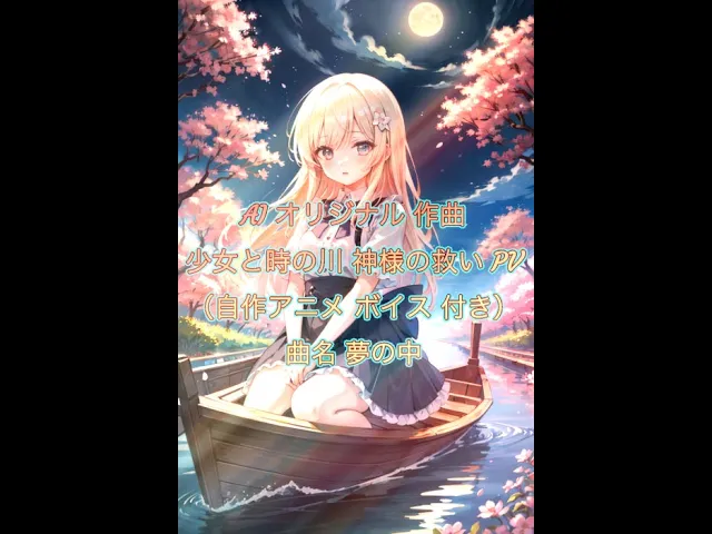 AI 自作 アニメ 映像 作曲 (少女 神様 彼氏 cvミナミ)少女と時の川 神様の救いPV 曲名 夢の中