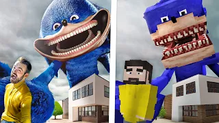 Shin Sonic Tapes Origin - Minecraft Horror Film side-by-side comparison